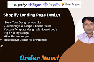 create a shopify store by shogun, pagefly, gempages