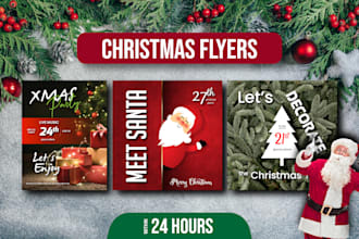 design stunning christmas flyers, posters, event graphics