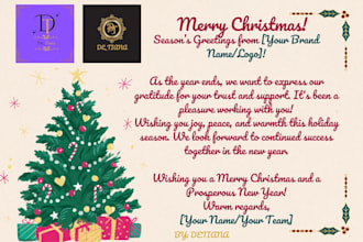 design custom christmas greeting cards with your logo and brand colors
