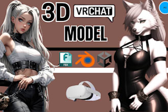 create custom model for vrchat furry avatar 3d model for vrchat