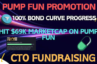 crypto telegram promotion, cto fundraising to hit token marketcap on pump fun