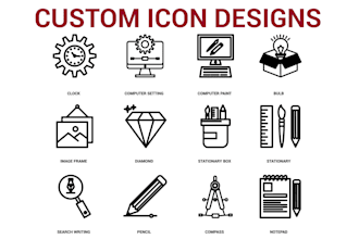 design unique, simple and modern custom icons set