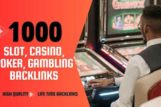 1000 high authority DR 70 tf 40 dofollow poker slot ufabet mega judi backlinks