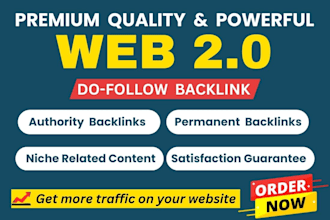 build 250 web 2 0 SEO backlinks from high domain websites