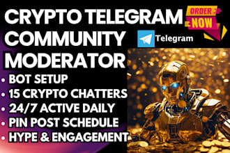 do telegram community manager discord moderator 25 chatters promote crypto