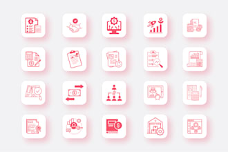 design unique custom vector icons for websites, apps, or branding