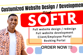 design and develop softr for full website, client employee portal, booking site