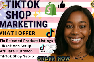 fix tiktok shop setup, dropshipping and ads manager for tiktok and shopify sales