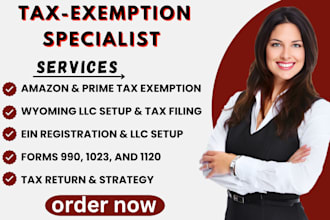 get tax exempt on amazon and prime with wyoming llc ein 990 1023 1120 filing