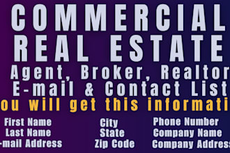 build USA real estate b2b leads real estste agent, broker, realtor any job title