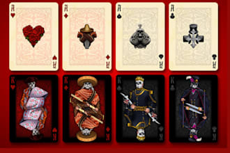draw card game art, card game design board game art card illustration box design