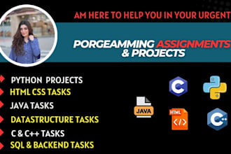 do urgent programming python assignments java hmtl css c cpp and sql tasks