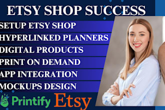setup etsy digital product shop etsy shop print on demand hyperlinked planner