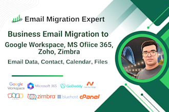 do email migration to google workspace, microsoft office 365, zoho, no downtime