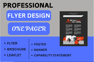 design one pager, an investment teaser, company profile, offering memorandum