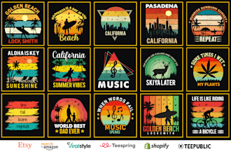 make retro vintage tshirt, outdoor, summer t shirt design