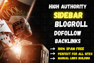 create high da dr sidebar blogroll SEO backlinks