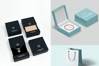design modern crown, diamond, jewelry box and jewelry logo for your business