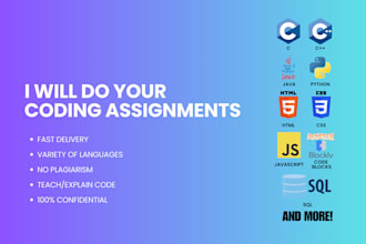 do your coding assignments in c, java, python and more