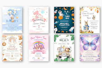 design custom digital and printable birthday invitations