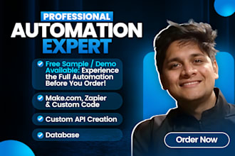 be your automation expert, custom code, make and zapier