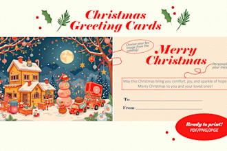 make you a beautiful christmas greeting card ready to print