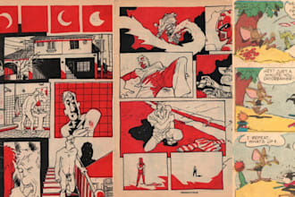 draw vintage comic, vintage illustration, comic art, retro vintage, comic book