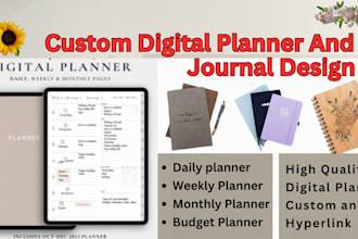 design fillable pdf custom digital journals, planner, workbook, activity book