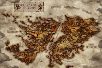 draw fantasy world map illustration, campaign dnd city map, cartography, novel
