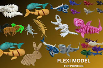 3d flexi model articulated model stl file 3d bjd 3d doll toy pet 3d flexi