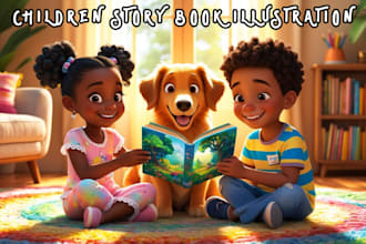 illustrate children story book illustration, children story book illustration