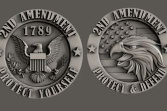 sculpt 3d cnc coin, cnc medallion model, cnc nftc coin model for 3d printing