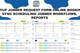 setup jobber request form online booking sync scheduling jobber workflow, report