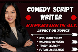 write hilarious comedy script, script writing, comedy writer, jokes, funny memes