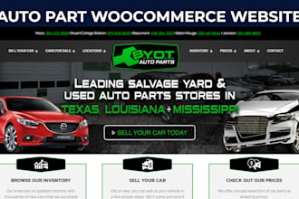 build automotive woocommerce website auto part website auto part store