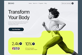 design a website for personal trainer, fitness trainer, coach, yoga, gym website