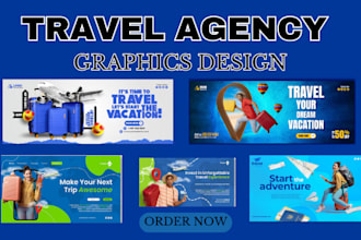 travel agency flyer design banner brochure travel agency graphics design