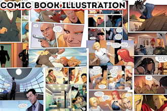 draw comic book illustration as comic book artist for comic book graphic novel
