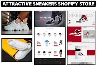 design attractive sneakers reselling shopify footwear store sneakers website
