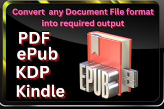do format and convert files to ebook kindle mobi, kpf, epub or print PDF