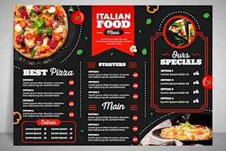 do modern restaurant menu design bakery menu digital menu board in 12 hrs