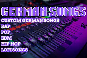 create complete custom german rap, pop, edm, hip hop, lofi songs, female singer