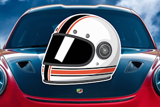do graphic design vehicle, car, helmet, for sticker wrap