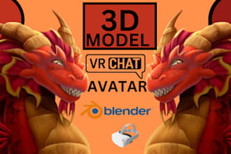 create 3d model rigging vrchat avatar, furry avatar, vtuber, vrchat