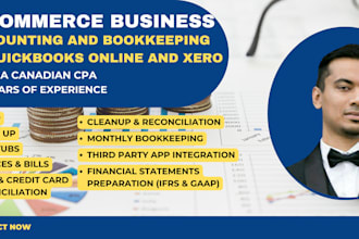 do bookkeeping in quickbooks online or xero for an e commerce business as CPA