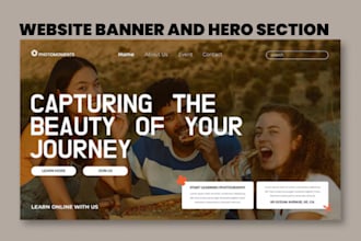 design website banner slider header menu footer hero section shopify homepage