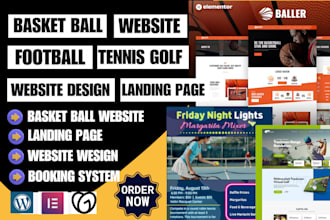 design basketball website soccer academy football tennis website booking system