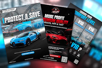 create car ad, flyer, banner, posters, social media designs