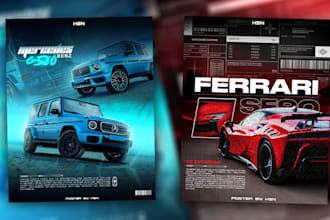 professional custom car ad flyer banner poster designs