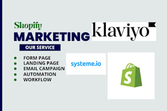 promote shopify email sms sales marketing flow on klaviyo systeme io clixlo